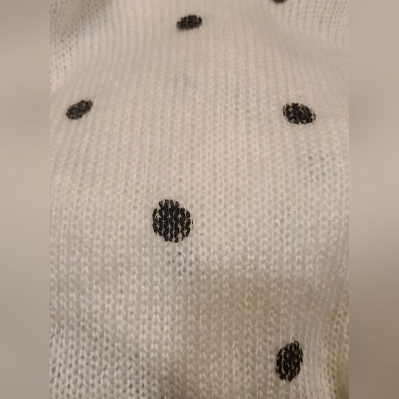 Wooden Ships Oversized Knit Sweater V-Neck Mohair Blend Polka Dot XS/SM - Picture 5 of 7